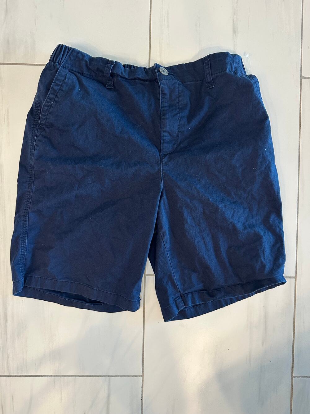 Old Navy Boys Medium M Pull On Chino Shorts Navy Blue Elastic Waist Casual